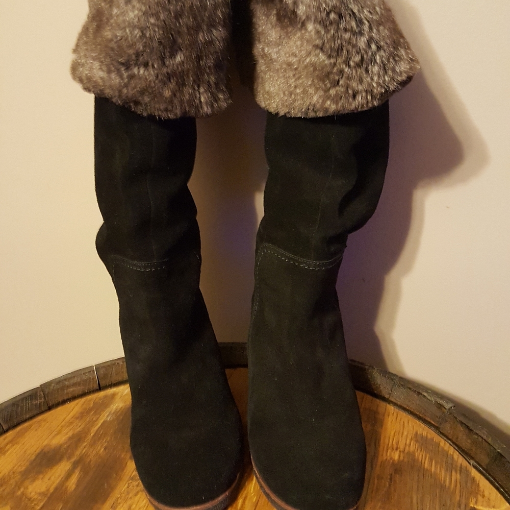 Sam Edelman black suede boots sz 7.5